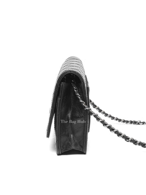Chanel Black Aged Calfskin Quilted Reissue Wallet On Chain SHW