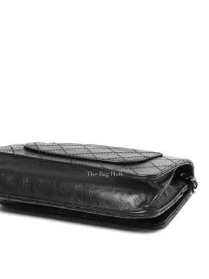 Chanel Black Aged Calfskin Quilted Reissue Wallet On Chain SHW
