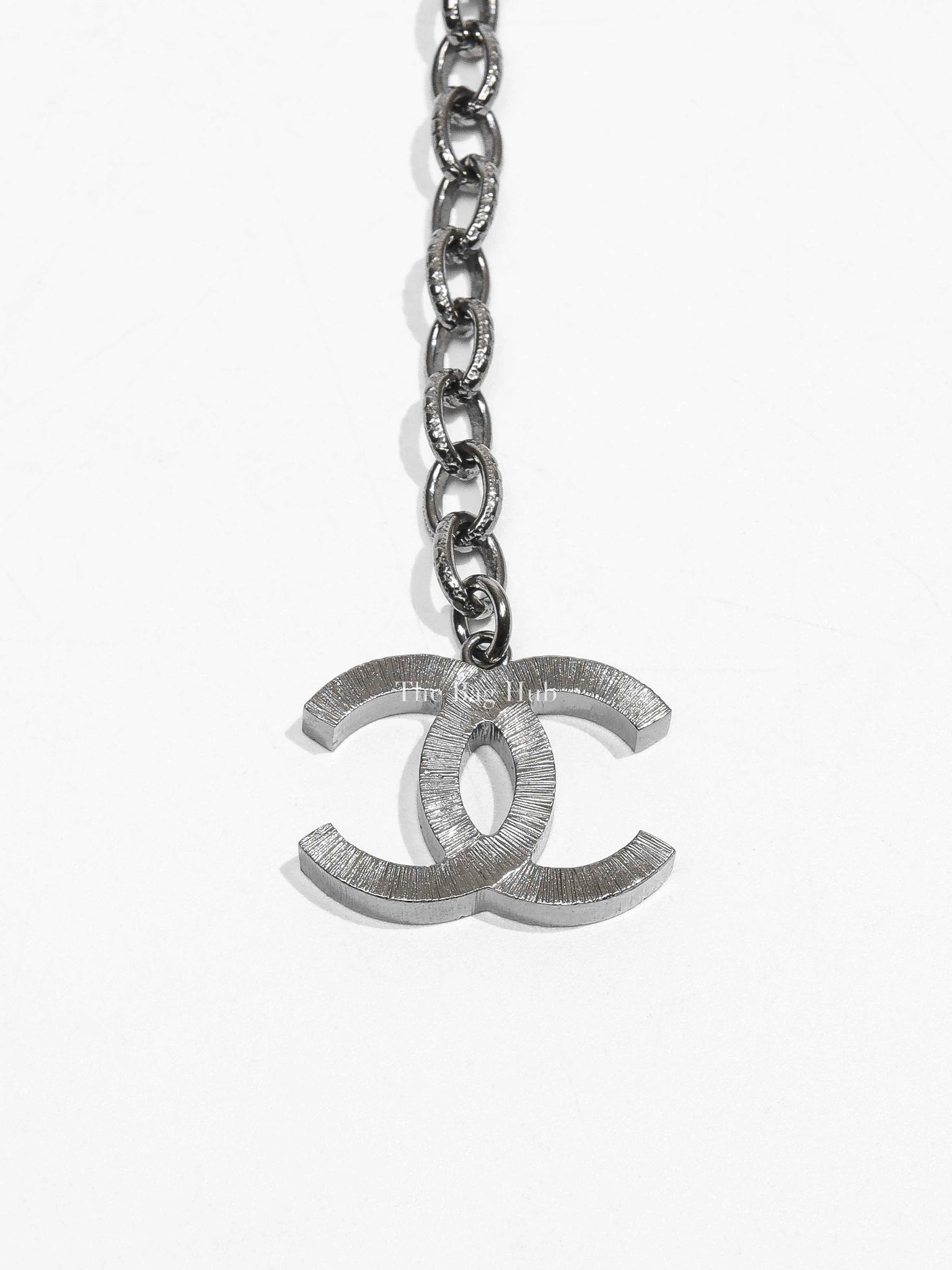 Chanel White/Silver/Black Pearl Long Necklace