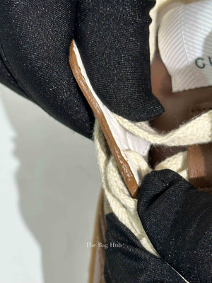 Gucci Brown Calfskin Hezelnut Beige Ebony GG Monogram Chunky Women's Sneakers Size 36