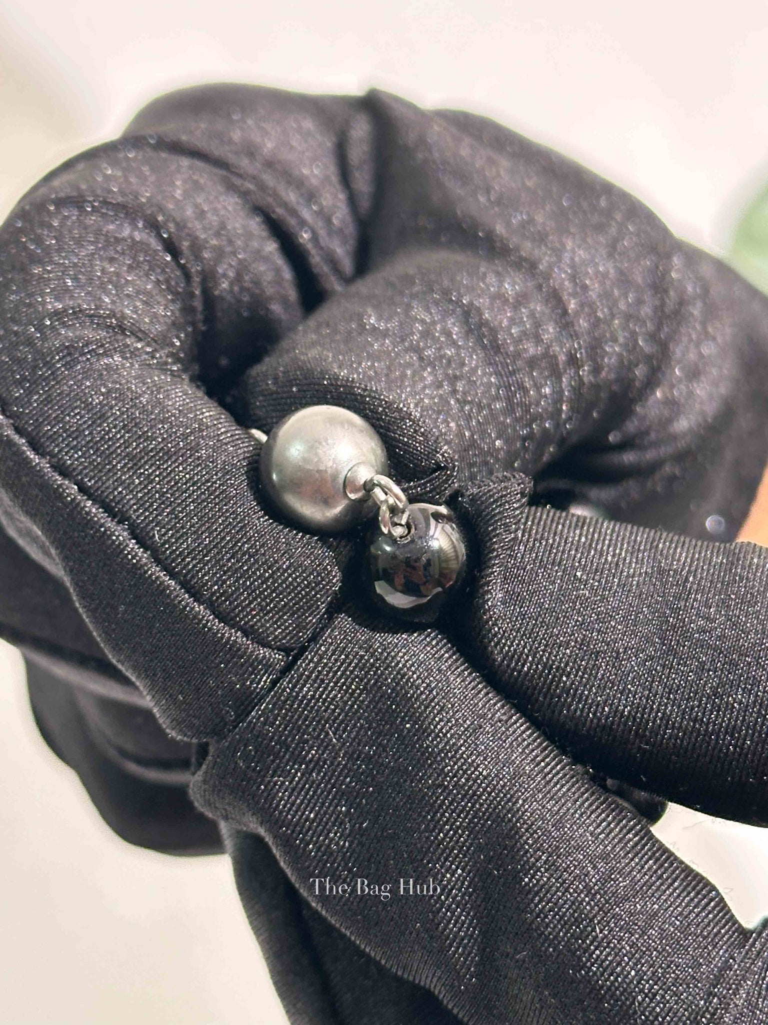 Chanel Black/Gray Ruthenium Pearl Beaded CC Long Necklace