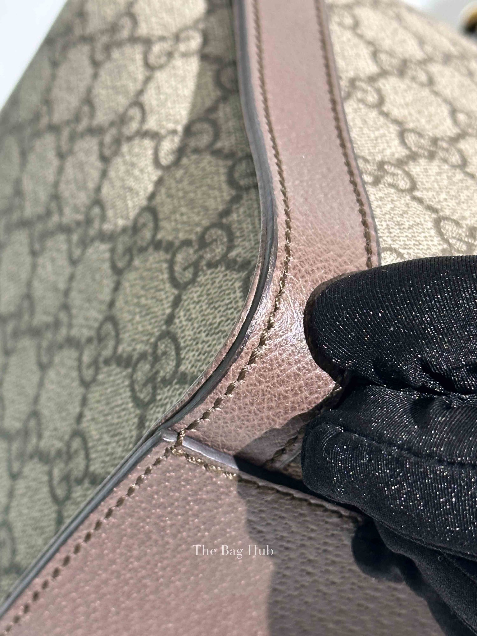 Gucci Brown GG Supreme Monogram Web Medium Ophidia Tote Bag