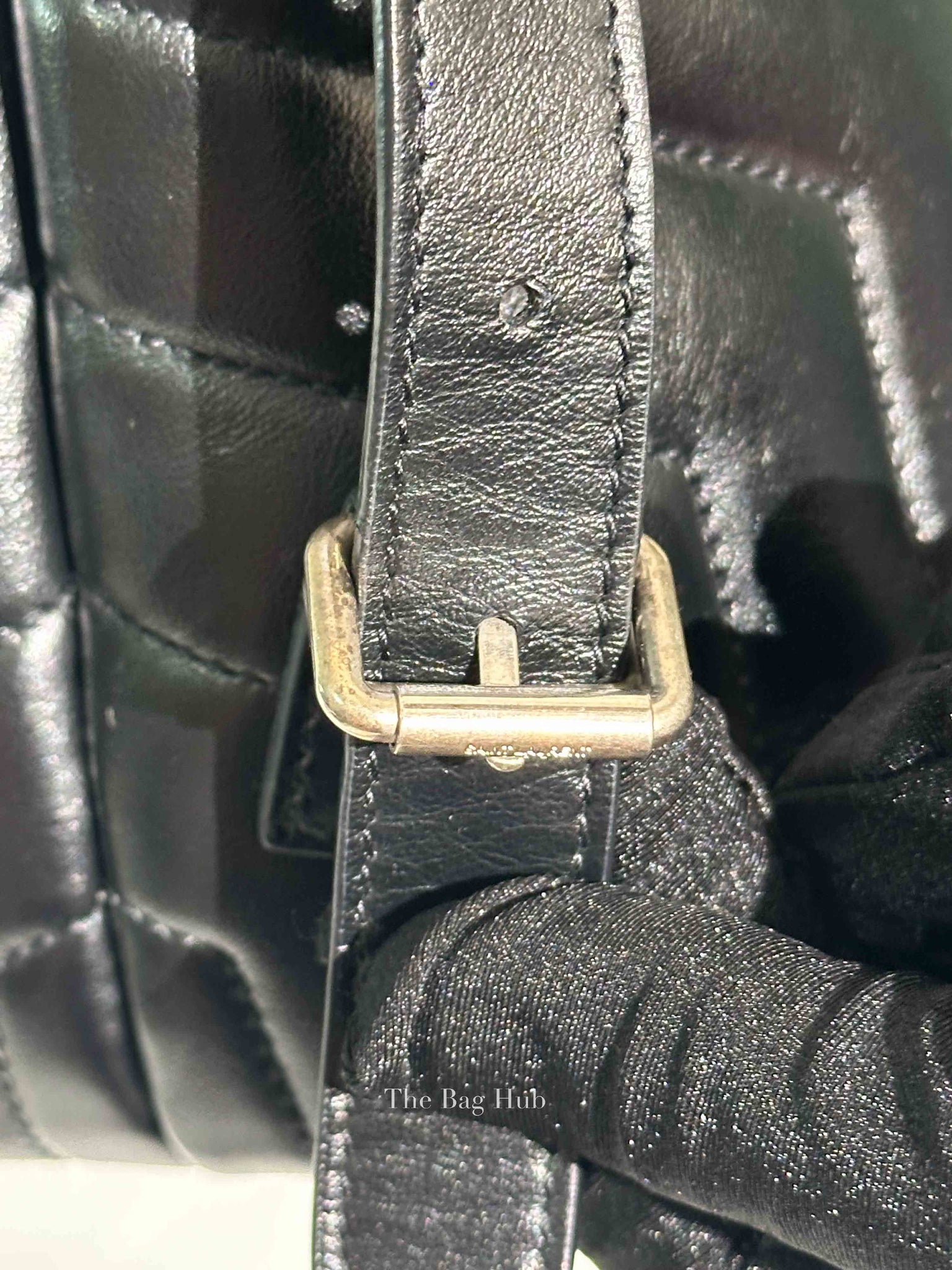 Saint Laurent Black Quilted Leather Chevron LouLou "Y" Medium Backpack Bag