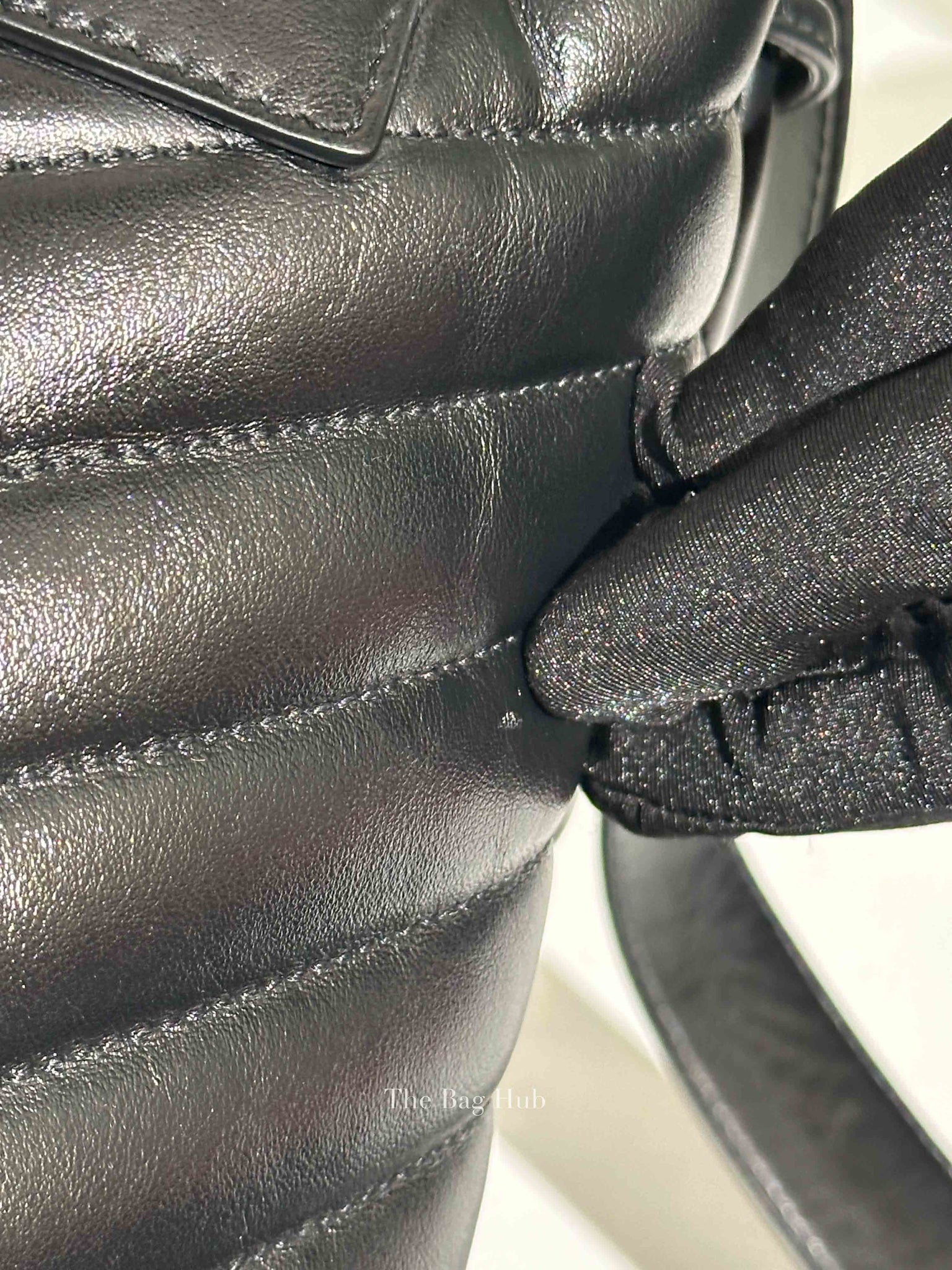 Saint Laurent Black Quilted Leather Chevron LouLou "Y" Medium Backpack Bag