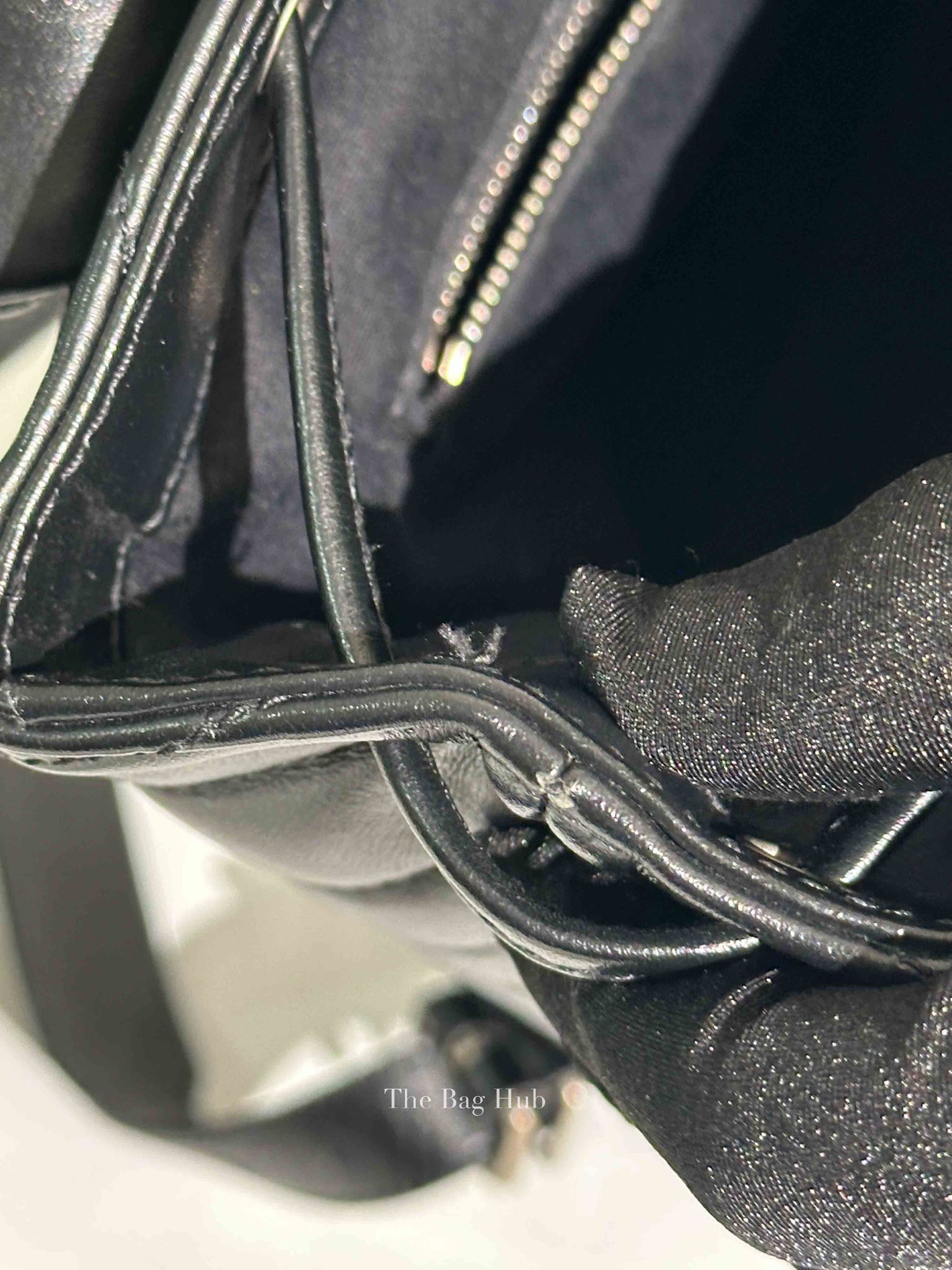 Saint Laurent Black Quilted Leather Chevron LouLou "Y" Medium Backpack Bag