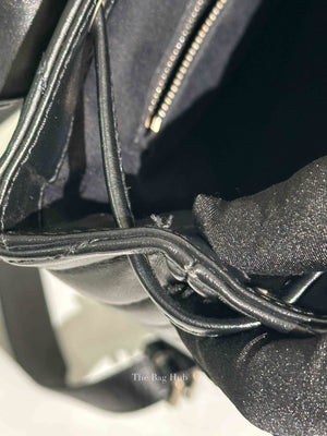 Saint Laurent Black Quilted Leather Chevron LouLou "Y" Medium Backpack Bag