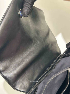 Saint Laurent Black Quilted Leather Chevron LouLou "Y" Medium Backpack Bag