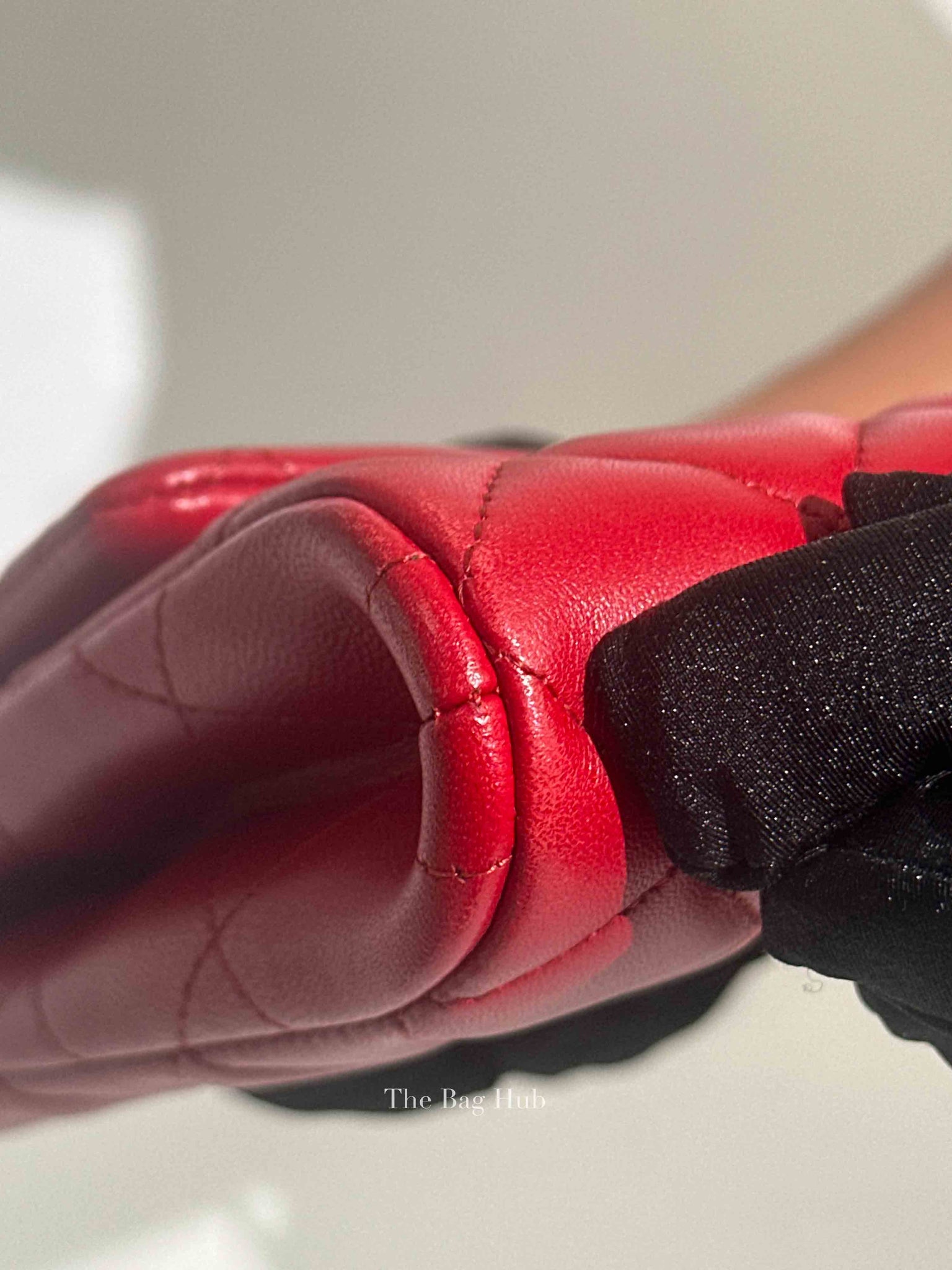 Chanel Red Quilted Lambskin Leather Chain Clutch Flap Bag SHW