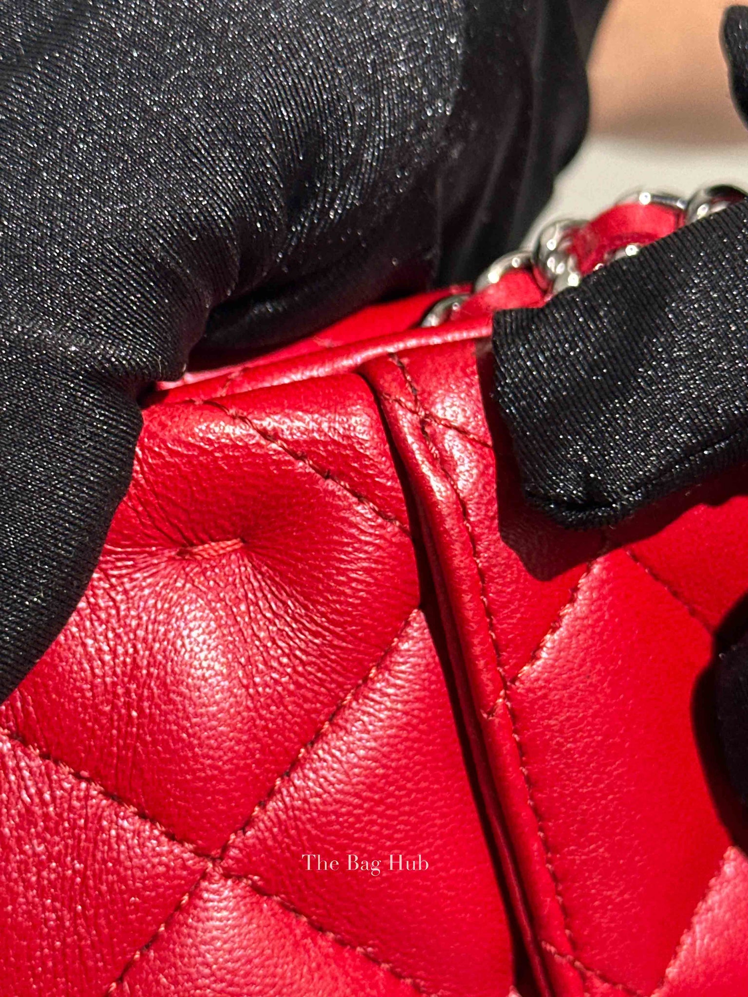 Chanel Red Quilted Lambskin Leather Chain Clutch Flap Bag SHW