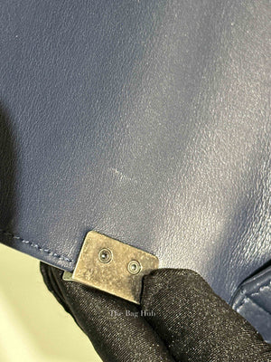 Chanel Navy Blue Lambskin Large Boy Flap Bag RHW