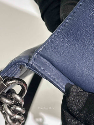 Chanel Navy Blue Lambskin Large Boy Flap Bag RHW