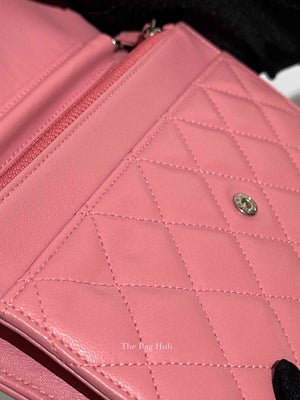 Chanel Pink Quilted Lambskin Leather Classic WOC SHW