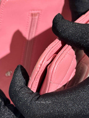 Chanel Pink Quilted Lambskin Leather Classic WOC SHW