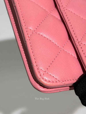 Chanel Pink Quilted Lambskin Leather Classic WOC SHW