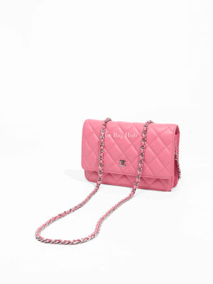 Chanel Pink Quilted Lambskin Leather Classic WOC SHW