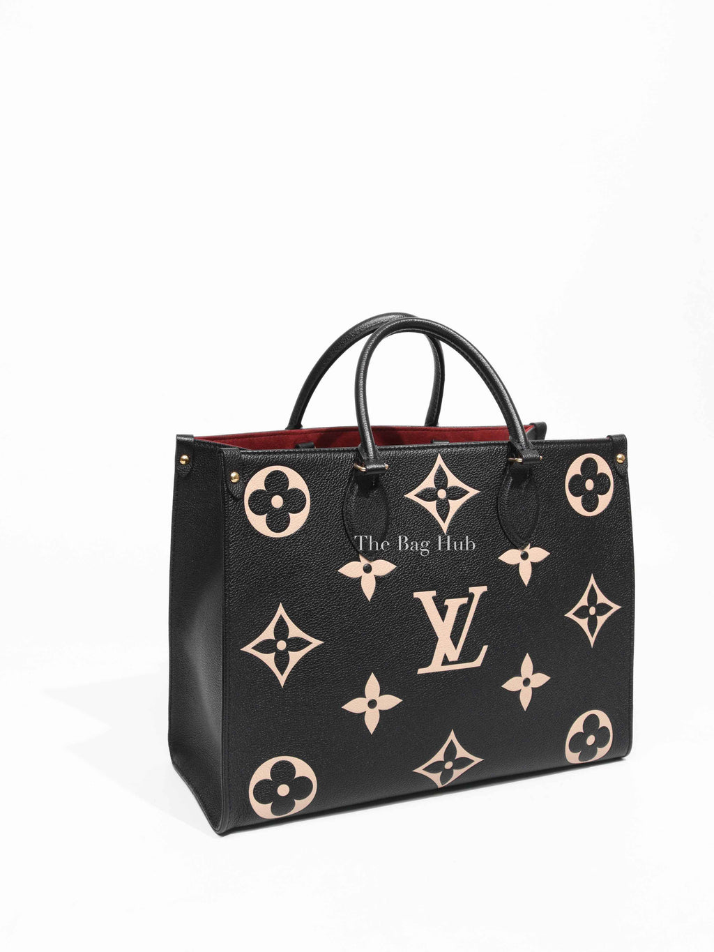 Louis Vuitton Black/Beige Bicolor Monogram Empreinte Leather OnTheGo MM Bag