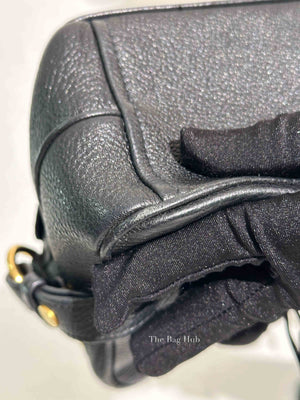 Prada Black Vitello Phenix Double Zip Camera Bag