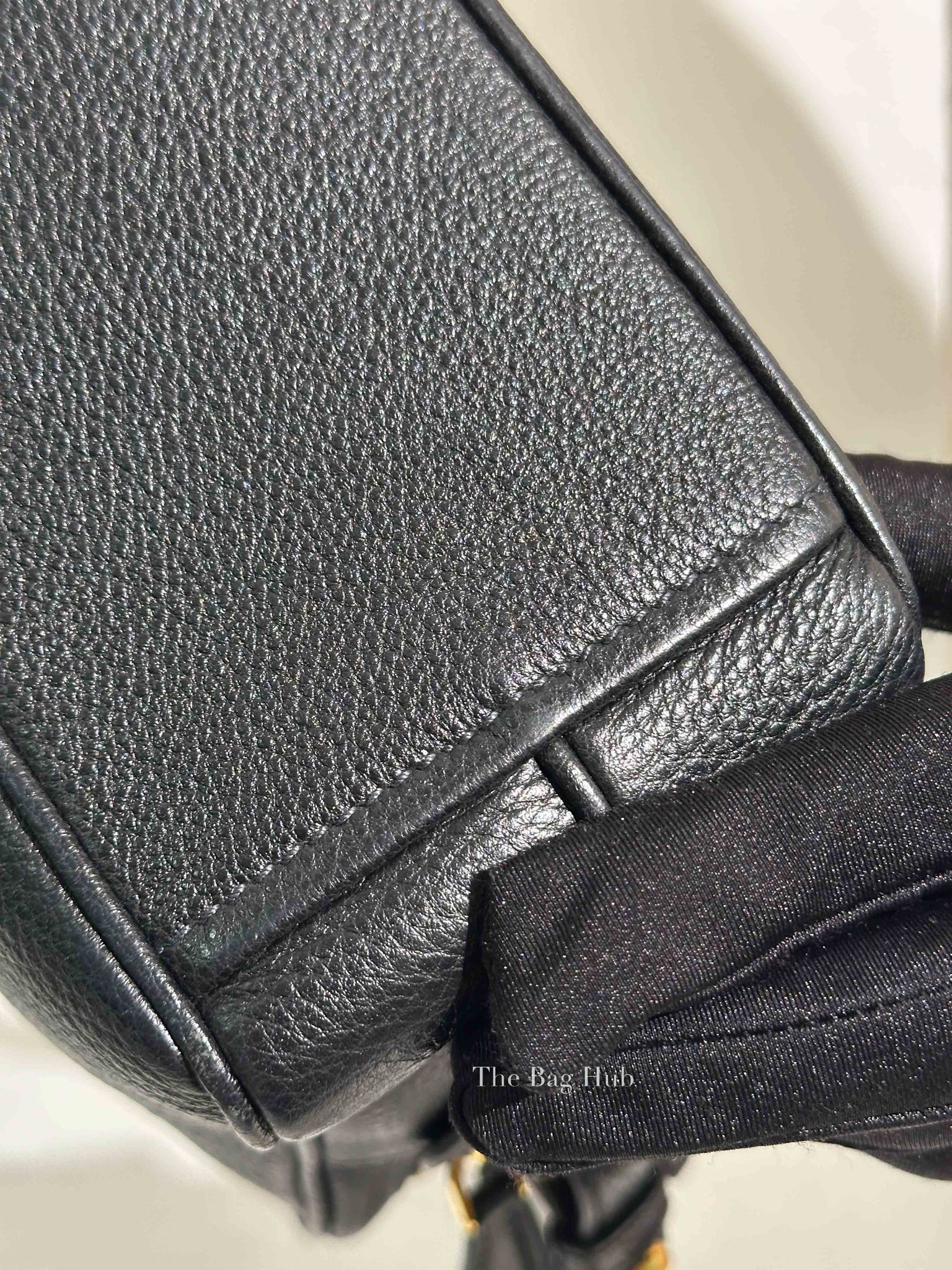 Prada Black Vitello Phenix Double Zip Camera Bag