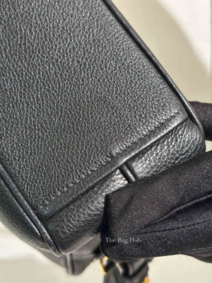 Prada Black Vitello Phenix Double Zip Camera Bag