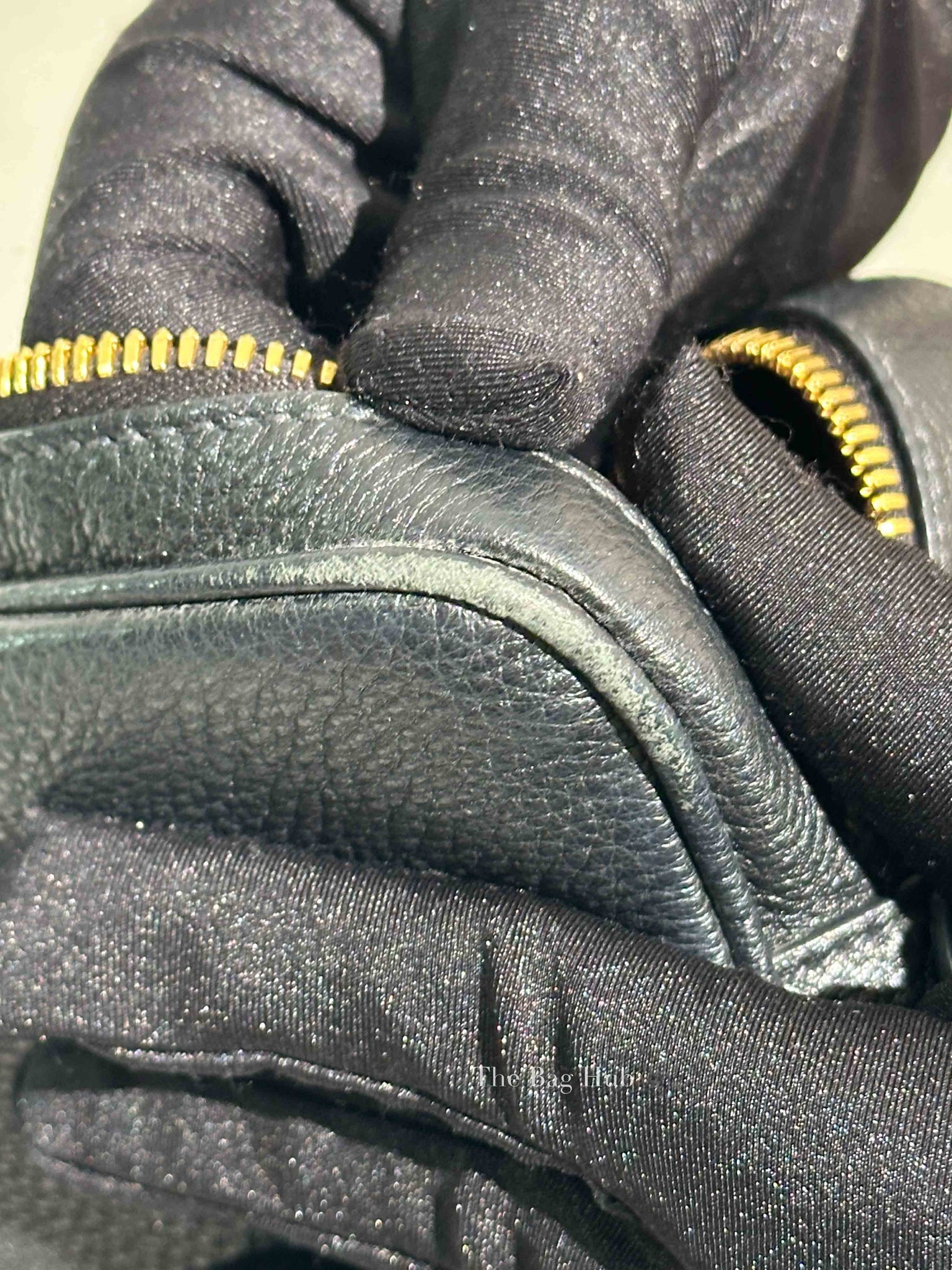 Prada Black Vitello Phenix Double Zip Camera Bag
