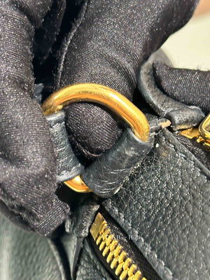 Prada Black Vitello Phenix Double Zip Camera Bag