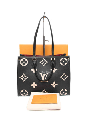 Louis Vuitton Black/Beige Bicolor Monogram Empreinte Leather OnTheGo MM Bag