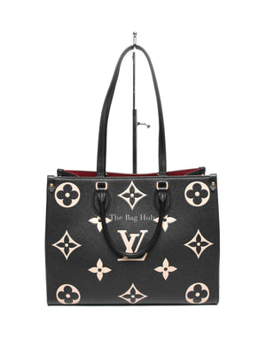 Louis Vuitton Black/Beige Bicolor Monogram Empreinte Leather OnTheGo MM Bag