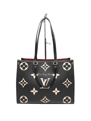 Louis Vuitton Black/Beige Bicolor Monogram Empreinte Leather OnTheGo MM Bag