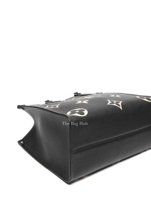 Louis Vuitton Black/Beige Bicolor Monogram Empreinte Leather OnTheGo MM Bag
