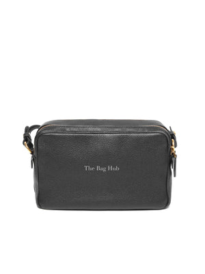 Prada Black Vitello Phenix Double Zip Camera Bag