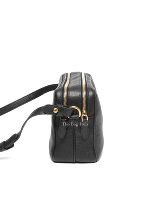 Prada Black Vitello Phenix Double Zip Camera Bag