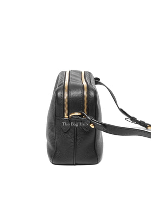 Prada Black Vitello Phenix Double Zip Camera Bag