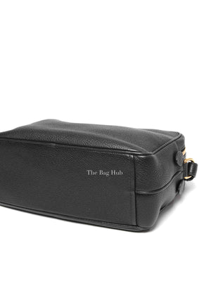 Prada Black Vitello Phenix Double Zip Camera Bag