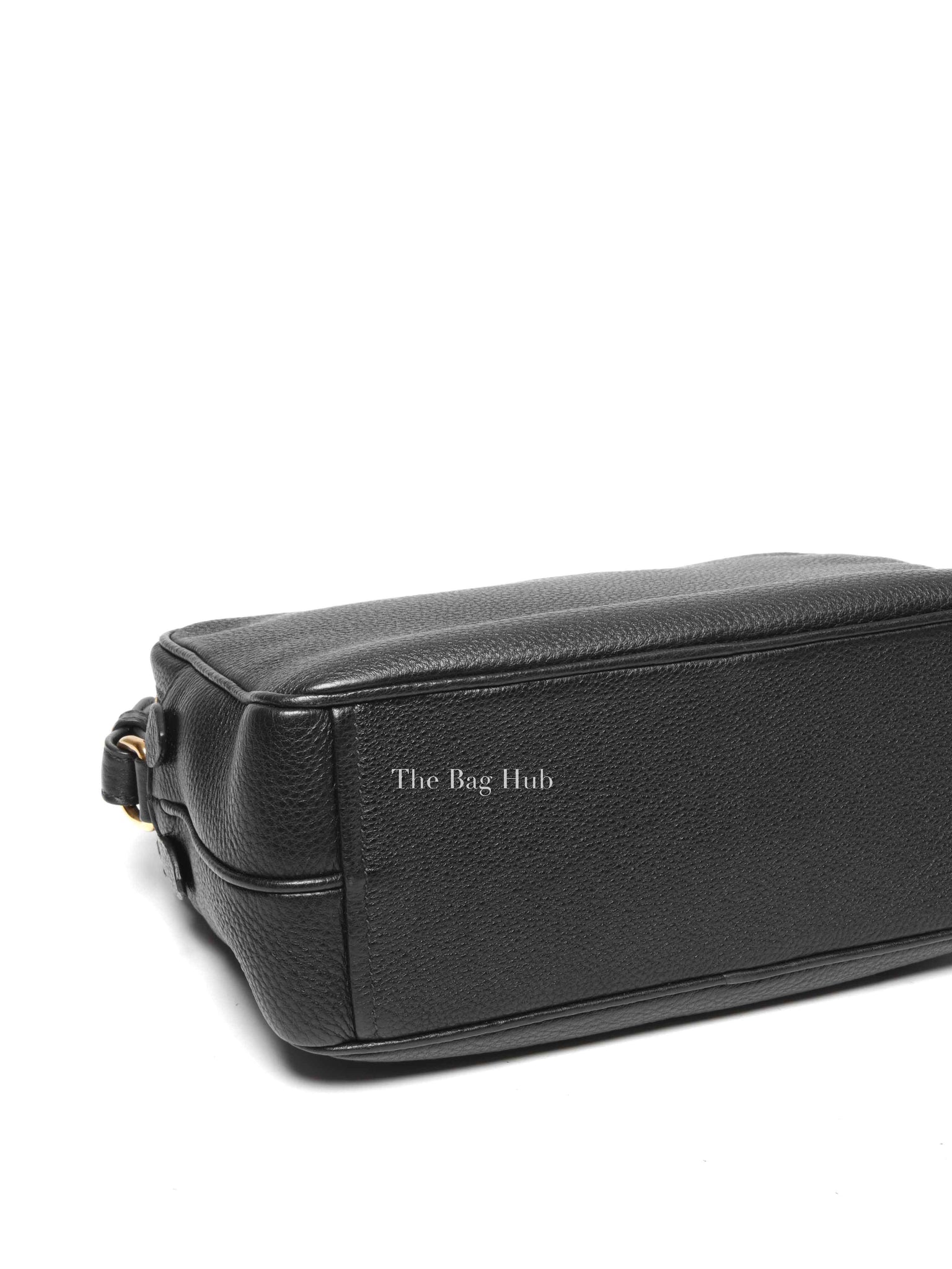 Prada Black Vitello Phenix Double Zip Camera Bag
