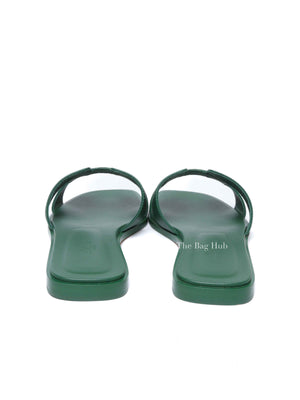 Hermes Vert Cactus Epsom Leather Oran Sandals Size 39