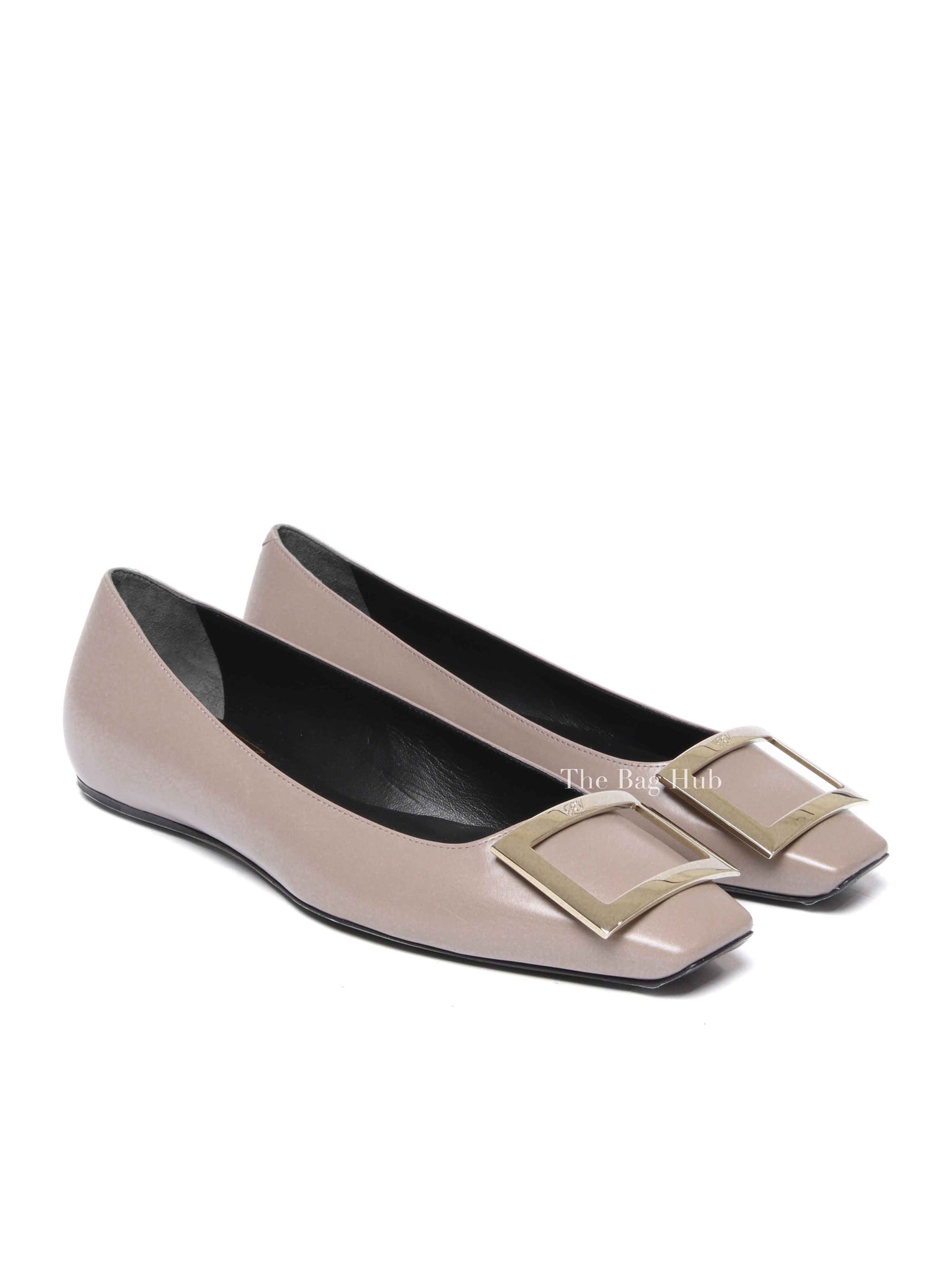 Roger Vivier Beige Leather Trompette Ballerinas Size 37