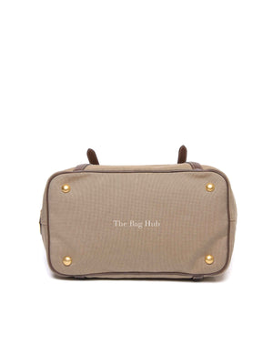 Prada Beige/Brown Canvas and Leather Canapa Tote Bag