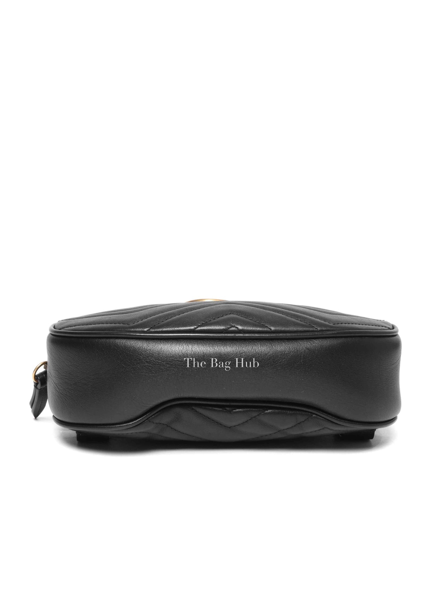 Gucci Black Leather Matelasse GG Marmont Belt Bag Size 95