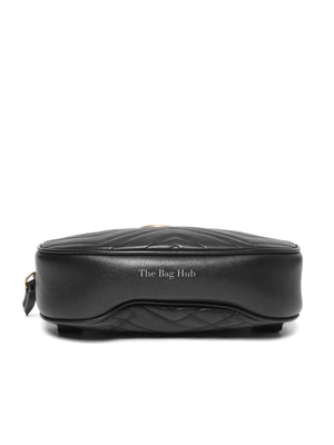 Gucci Black Leather Matelasse GG Marmont Belt Bag Size 95