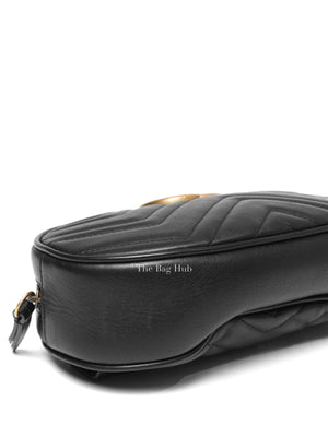 Gucci Black Leather Matelasse GG Marmont Belt Bag Size 95