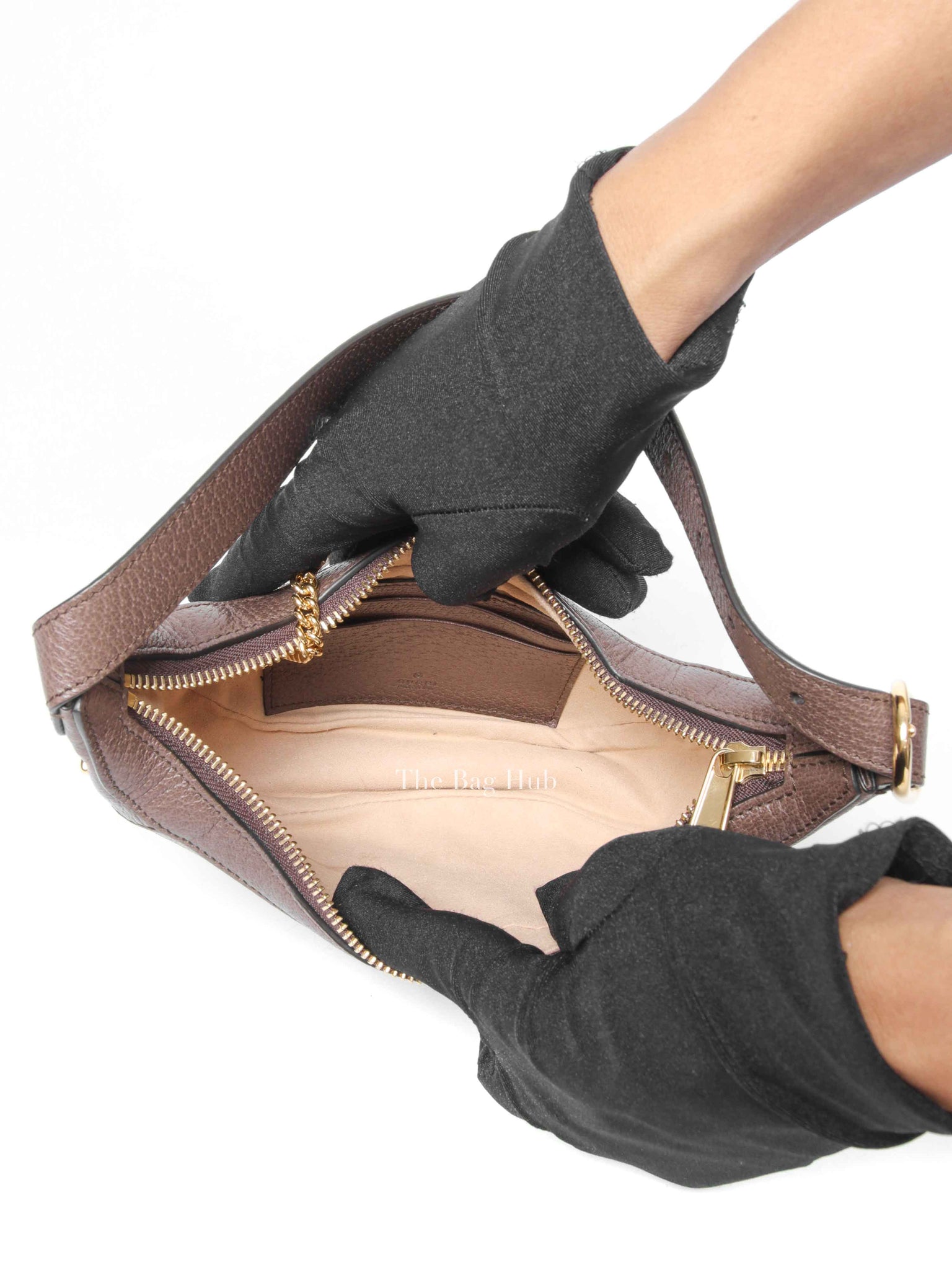 Gucci Beige Ebony Canvas And Leather GG Supreme Monogram New Acero Web Ophidia Half Moon Mini Hobo Bag