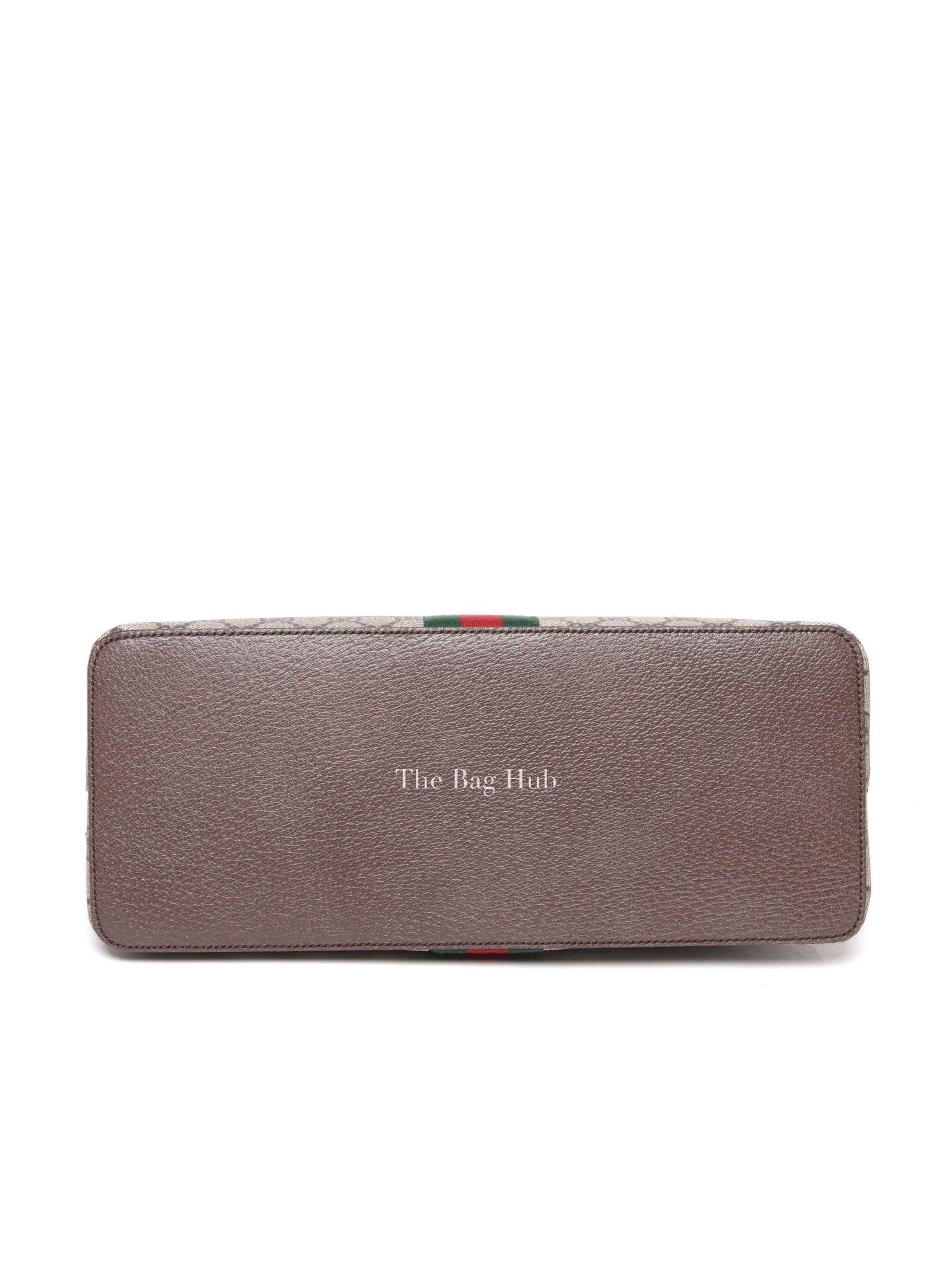 Gucci Brown GG Supreme Monogram Web Medium Ophidia Dome Top Handle Bag