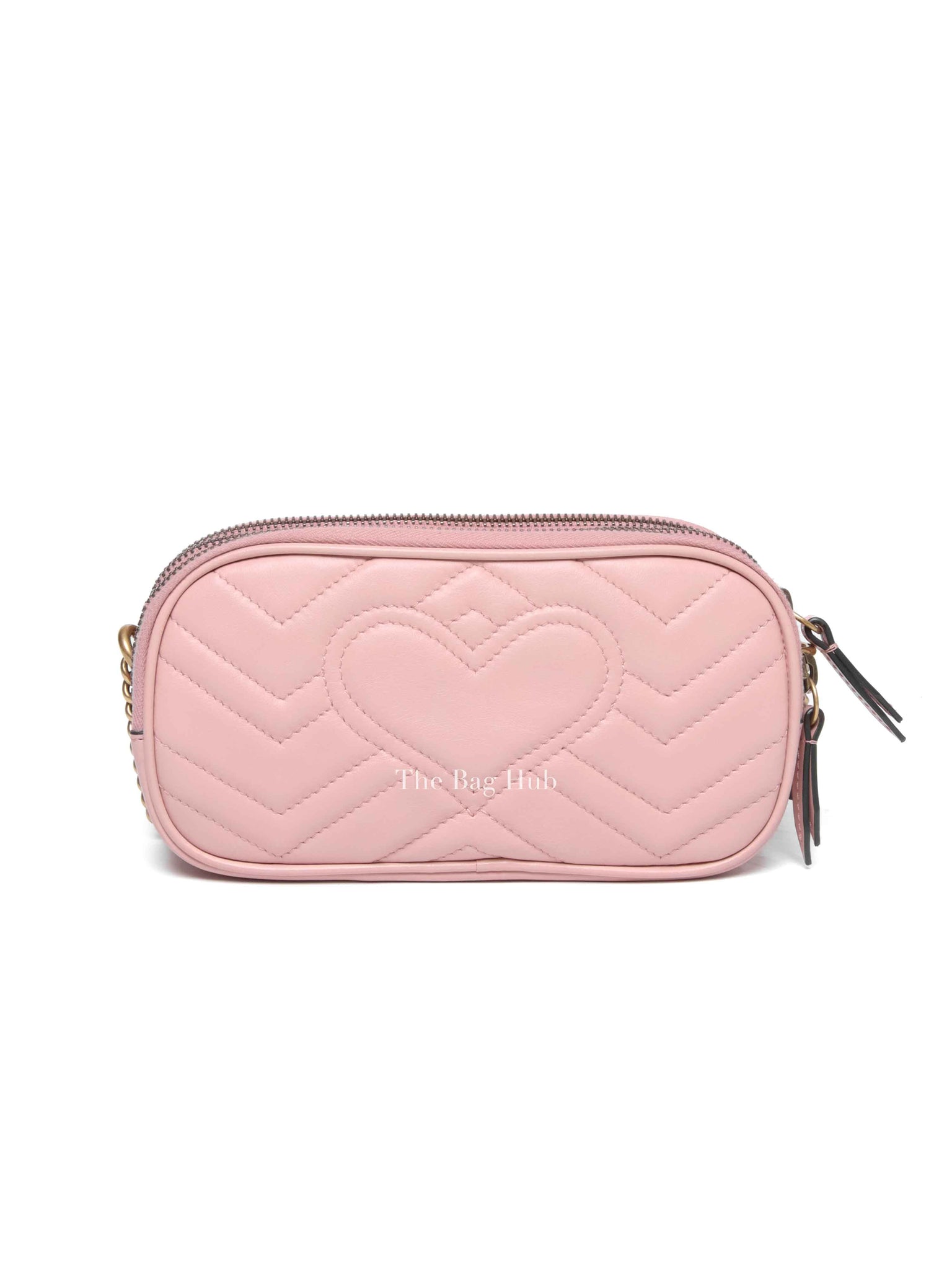 Gucci Pink GG Marmont Triple Zip Mini Crossbody Bag
