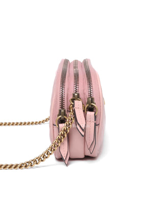 Gucci Pink GG Marmont Triple Zip Mini Crossbody Bag