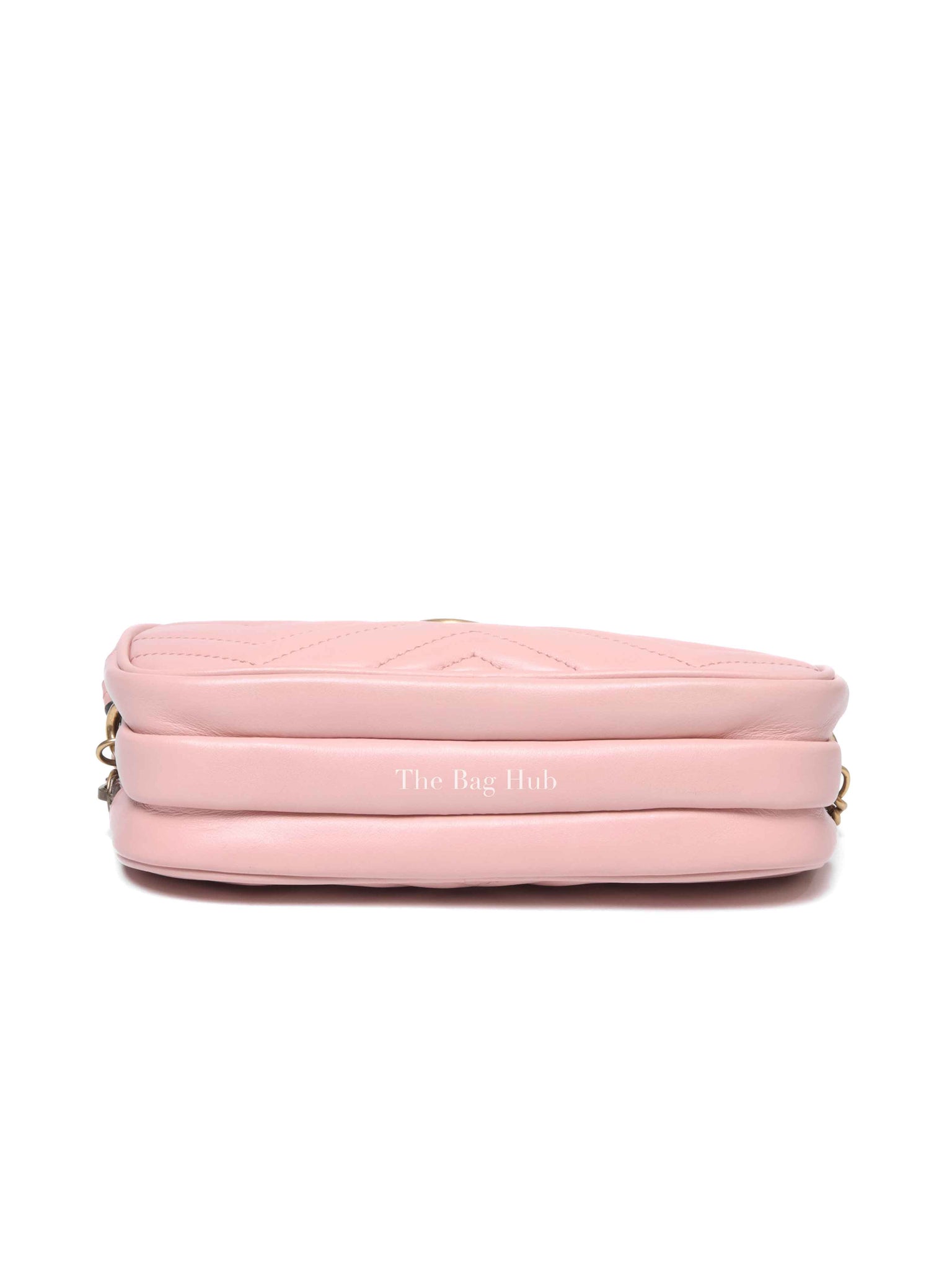 Gucci Pink GG Marmont Triple Zip Mini Crossbody Bag