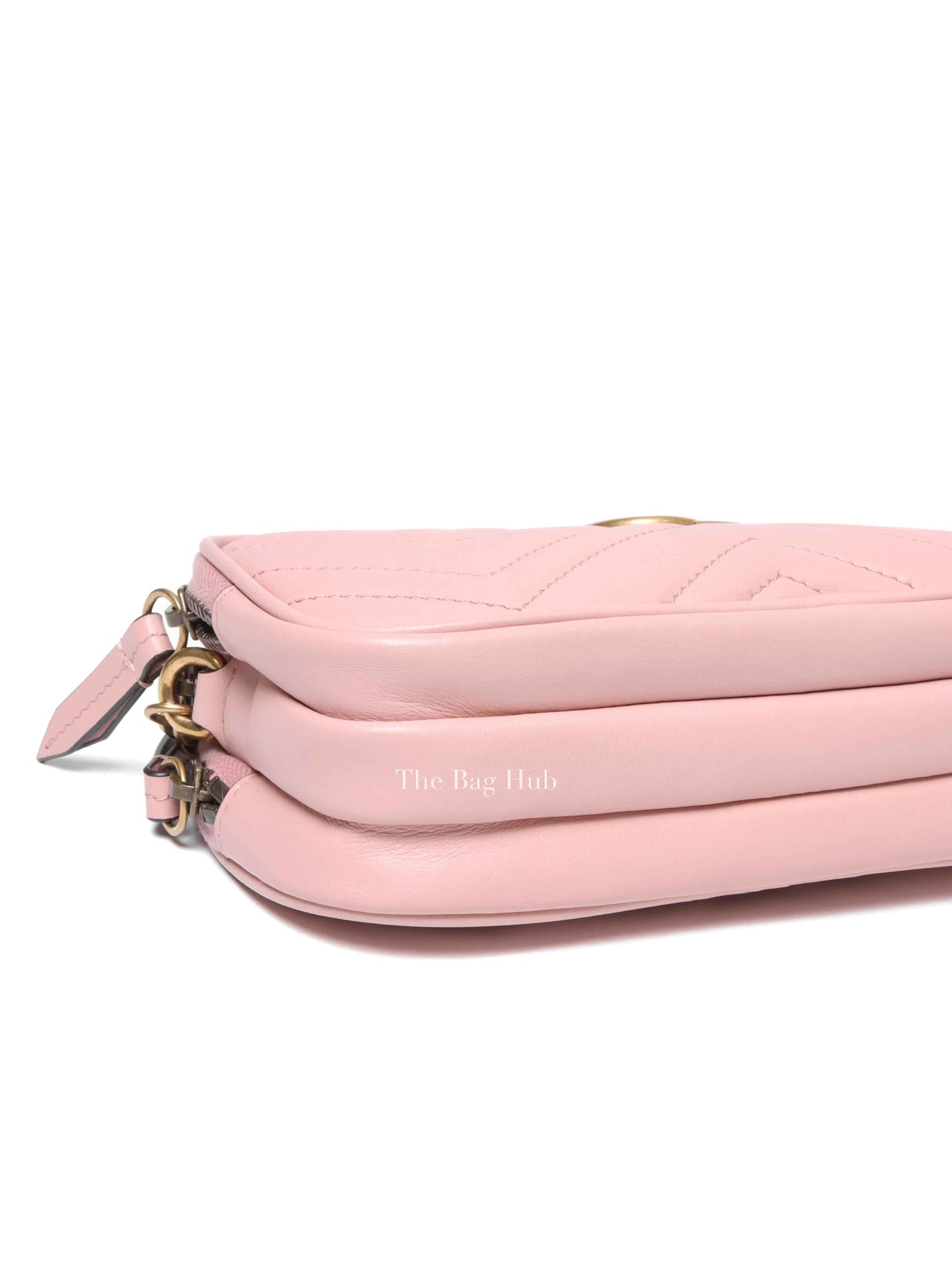 Gucci Pink GG Marmont Triple Zip Mini Crossbody Bag
