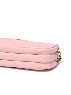 Gucci Pink GG Marmont Triple Zip Mini Crossbody Bag