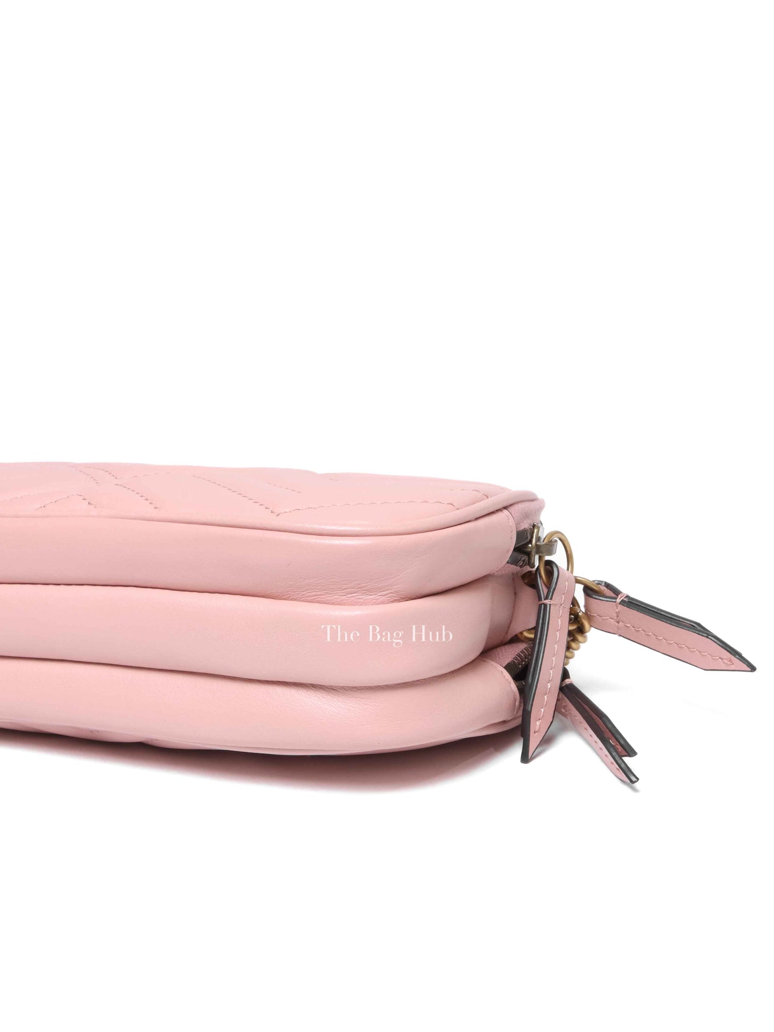 Gucci Pink GG Marmont Triple Zip Mini Crossbody Bag