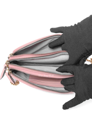 Gucci Pink GG Marmont Triple Zip Mini Crossbody Bag
