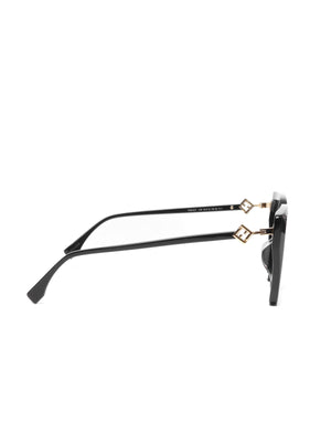 Fendi Black FF Diamonds Low Bridge Fit Acetate Sunglasses